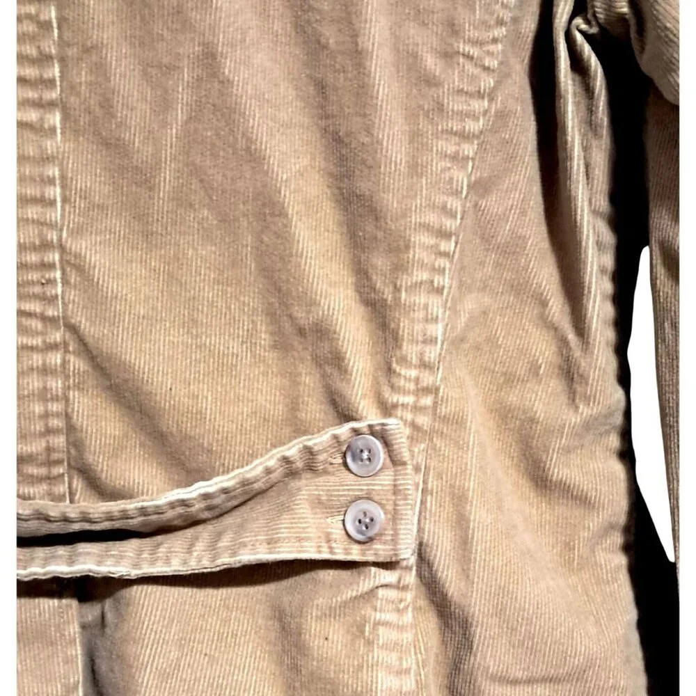 Y2K Lands End Corduroy Blazer Womens Size 12 Tan Jacket - Picture 11 of 13